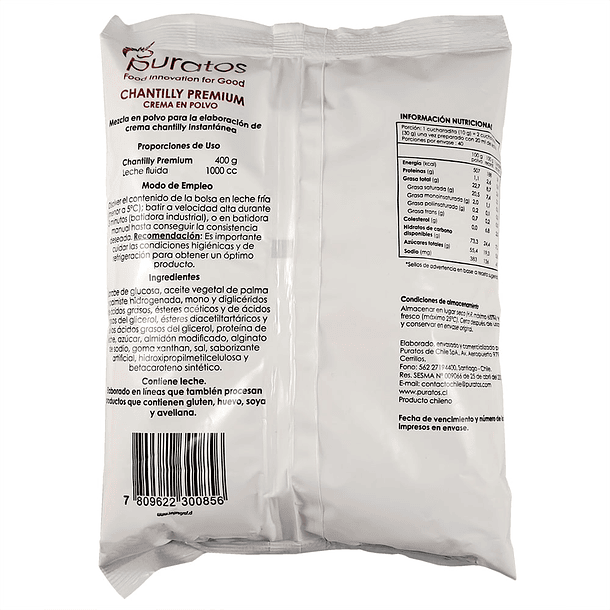Crema Chantilly Premium Puratos En Polvo 2