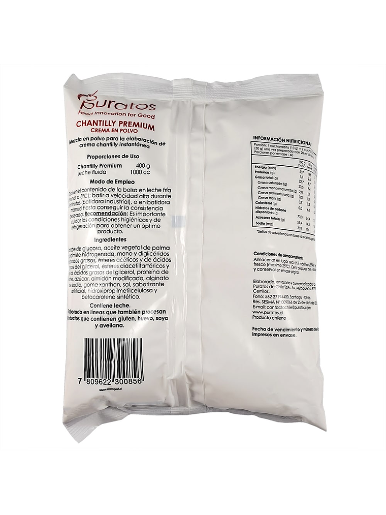 Crema Chantilly Premium Puratos En Polvo 2