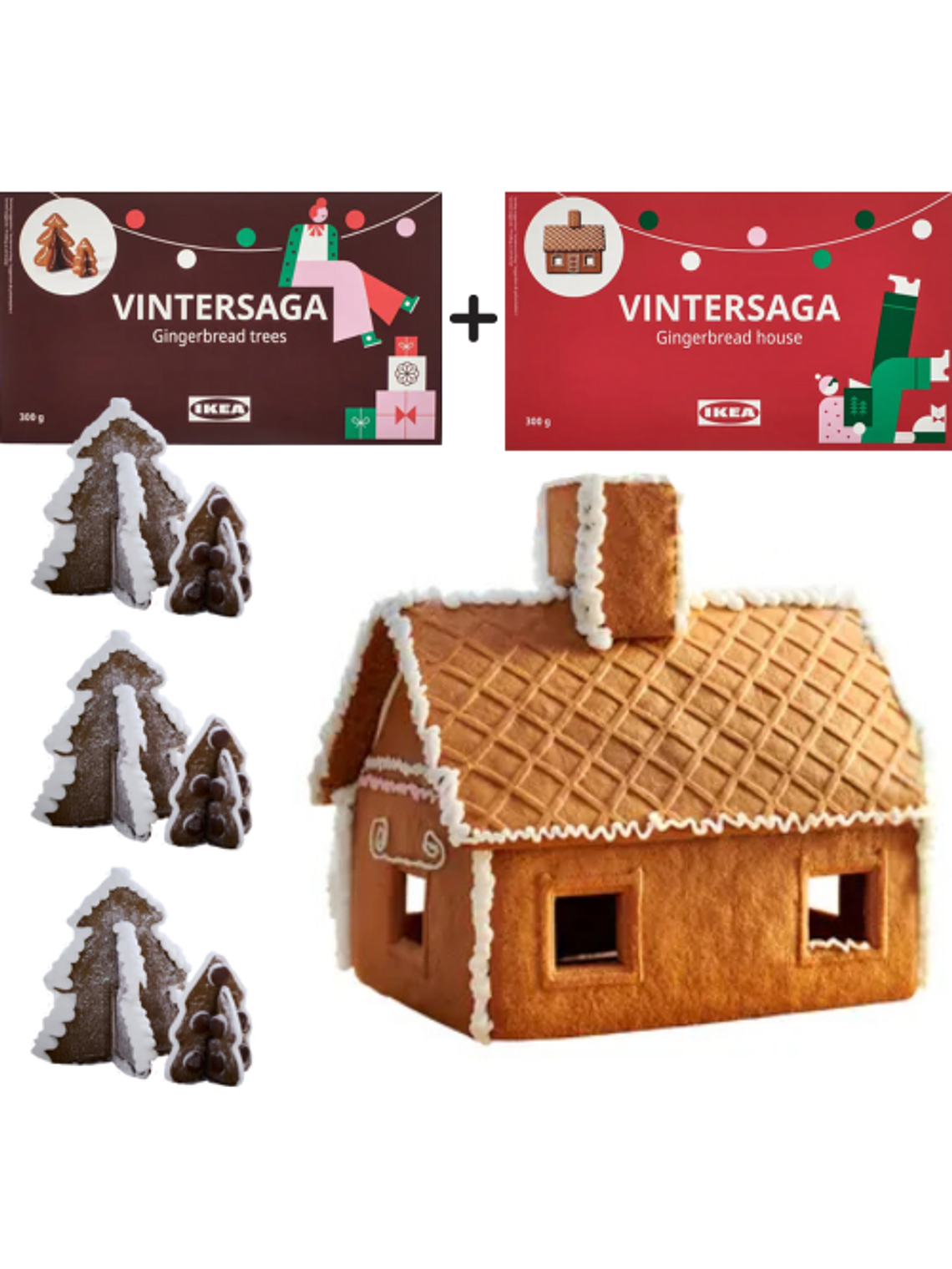 Casa o Árbol De Jengibre Ikea Vintersaga Navidad 300 G Comestible 2