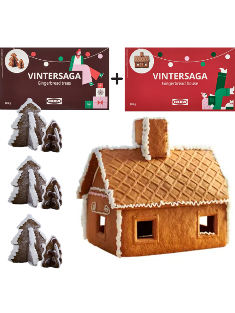 Casa o Árbol De Jengibre Ikea Vintersaga Navidad 300 G Comestible 2