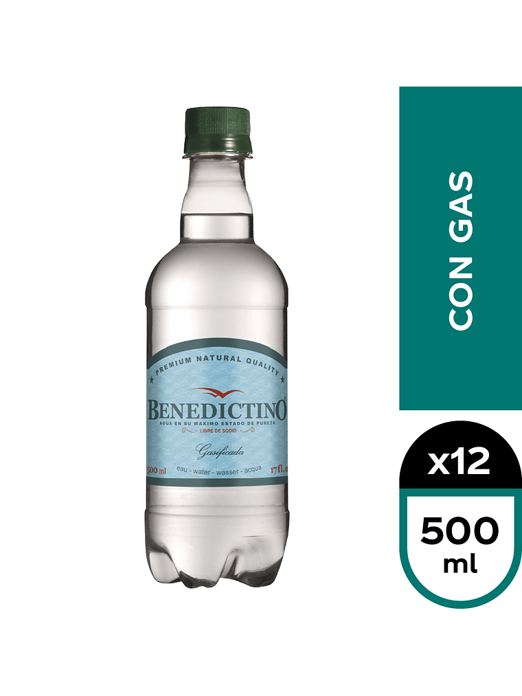 Agua Mineral Benedictino 500 ml (Con/Sin Gas) 4
