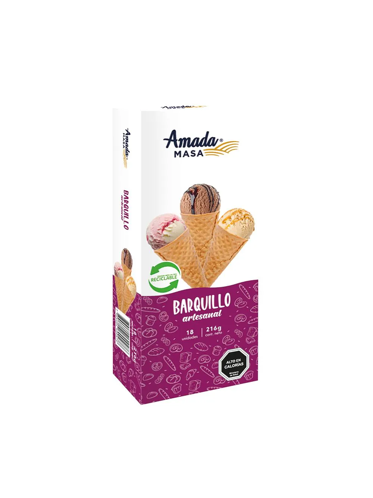 Barquillo Cono Helado Artesanal Amada Masa - 18 Unidades 1