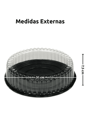 Cúpula o Envase Plástico Para Tartaleta 28x7,5cm [280-B]