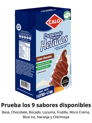 Preparado Para Helados Soft Calo Sabor Chocolate (1L - 12L)