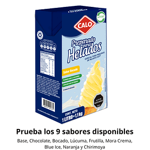 Preparado Para Helados Soft Calo Sabor Bocado (Tipo Vainilla) (1L - 12L)