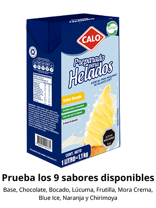 Preparado Para Helados Soft Calo Sabor Bocado (Tipo Vainilla) (1L - 12L)
