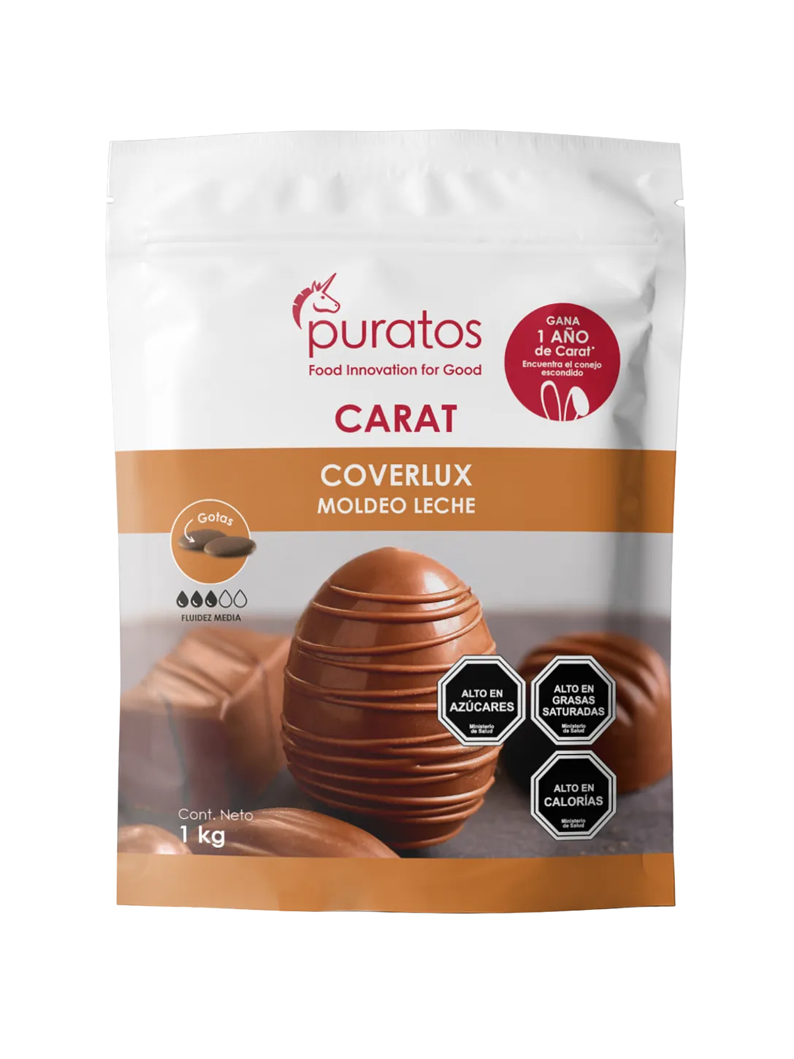 PROMO PASCUA Cobertura De Chocolate Puratos Carat Coverlux Moldeo Leche 3