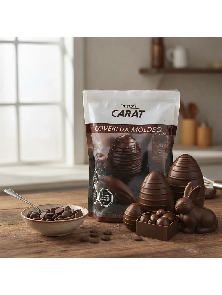 Cobertura Chocolate Puratos Carat Coverlux Moldeo Semi Amargo 1