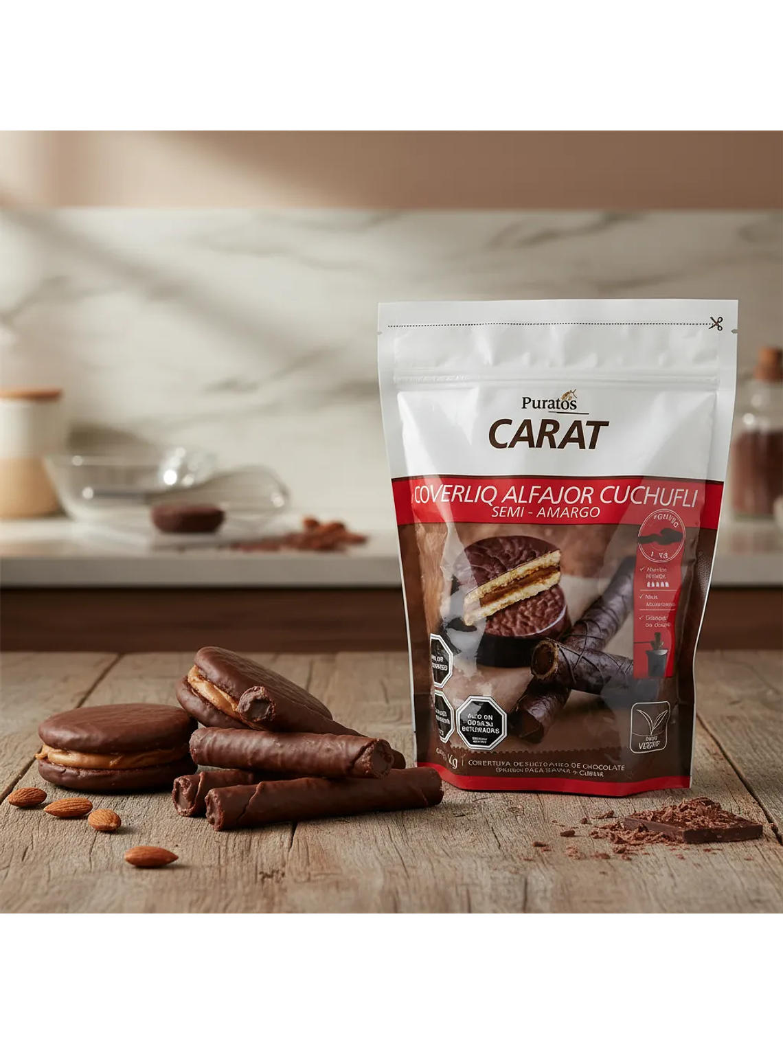 Cobertura Chocolate Carat Coverliq Alfajor y Cuchuflí Puratos 1
