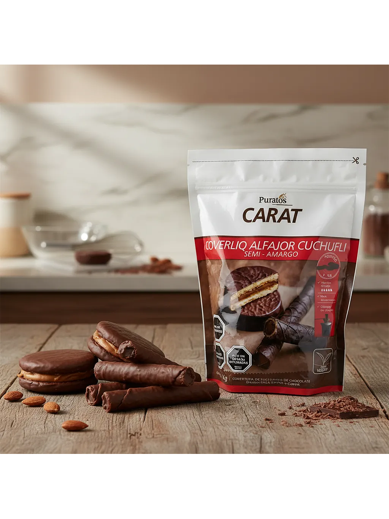 Cobertura Chocolate Carat Coverliq Alfajor y Cuchuflí Puratos 1