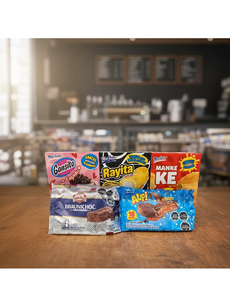 Pack Colación Escolar Semanal - Gansito, Rayita, Alfi, Mankeke y Braunichoc (30 unid total) 1