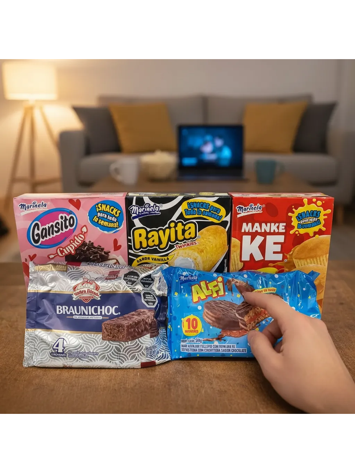 Pack Colación Escolar Semanal - Gansito, Rayita, Alfi, Mankeke y Braunichoc (30 unid total) 2