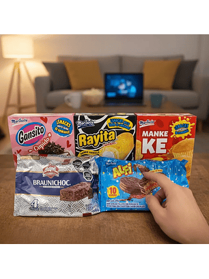 Pack Colación Escolar Semanal - Gansito, Rayita, Alfi, Mankeke y Braunichoc (30 unid total)