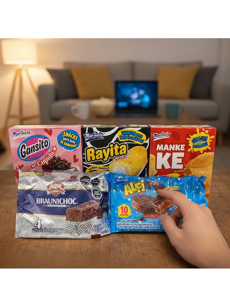 Pack Colación Escolar Semanal - Gansito, Rayita, Alfi, Mankeke y Braunichoc (30 unid total) 2