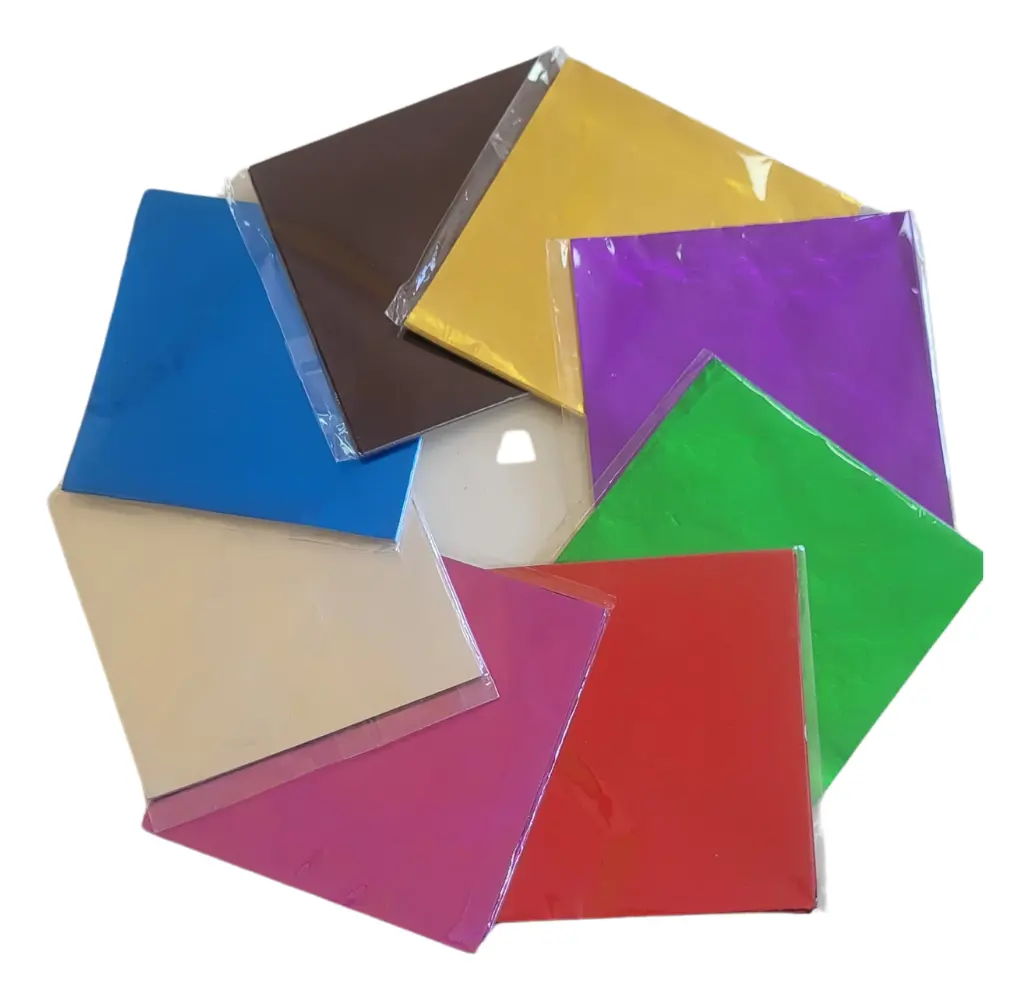 Papel Aluminio para Envoltura 8x8 cm – 100 Unidades por Color