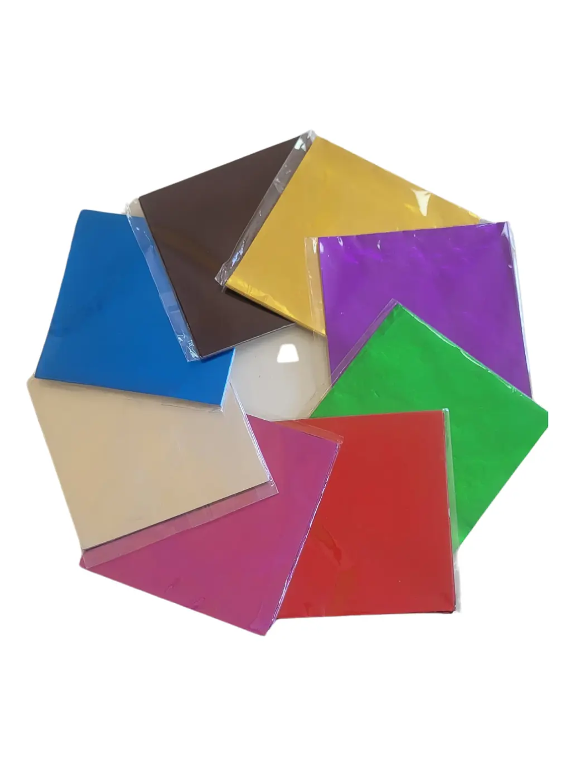 Papel Aluminio para Envoltura 8x8 cm – 100 Unidades por Color 1