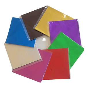 Papel Aluminio para Envoltura 8x8 cm – 100 Unidades por Color
