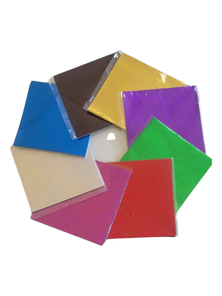 Papel Aluminio para Envoltura 8x8 cm – 100 Unidades por Color 1