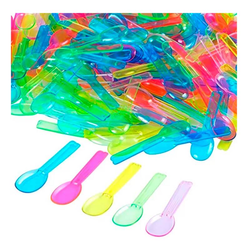 Cucharitas plásticas para helados 50 unidades color a elección