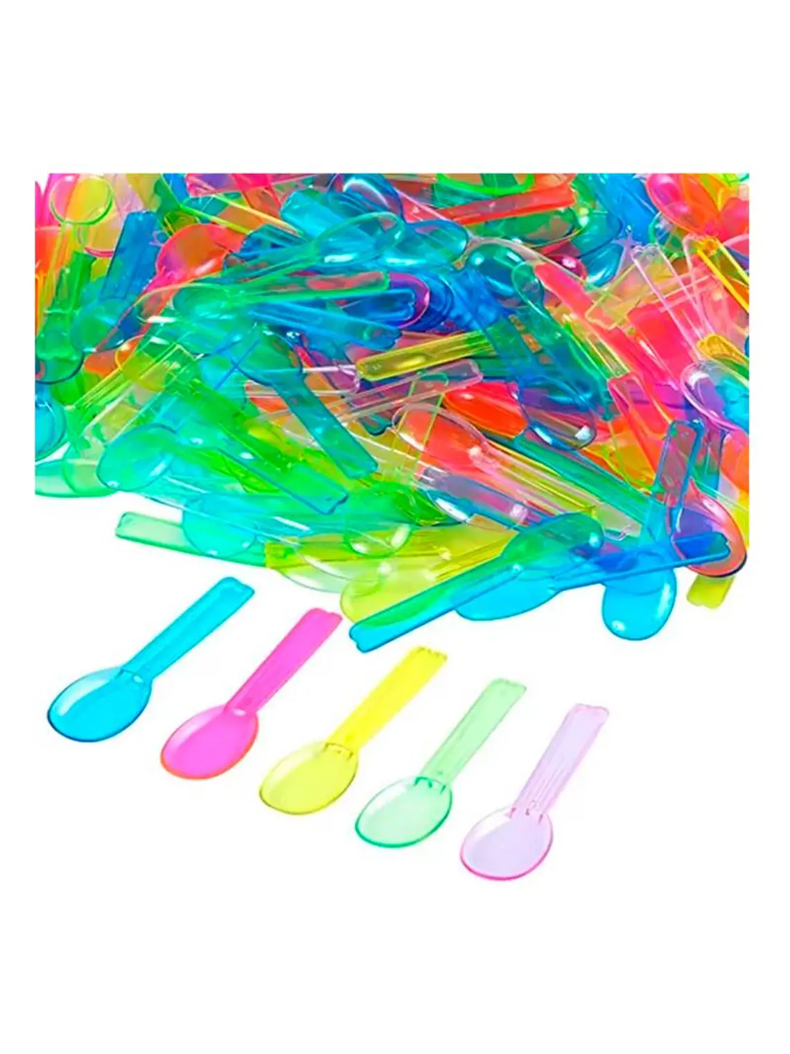 Cucharitas plásticas para helados 50 unidades color a elección 1