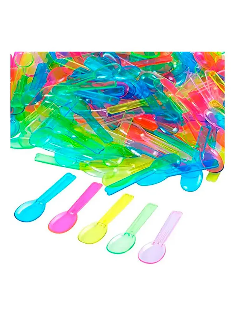 Cucharitas plásticas para helados 50 unidades color a elección 1