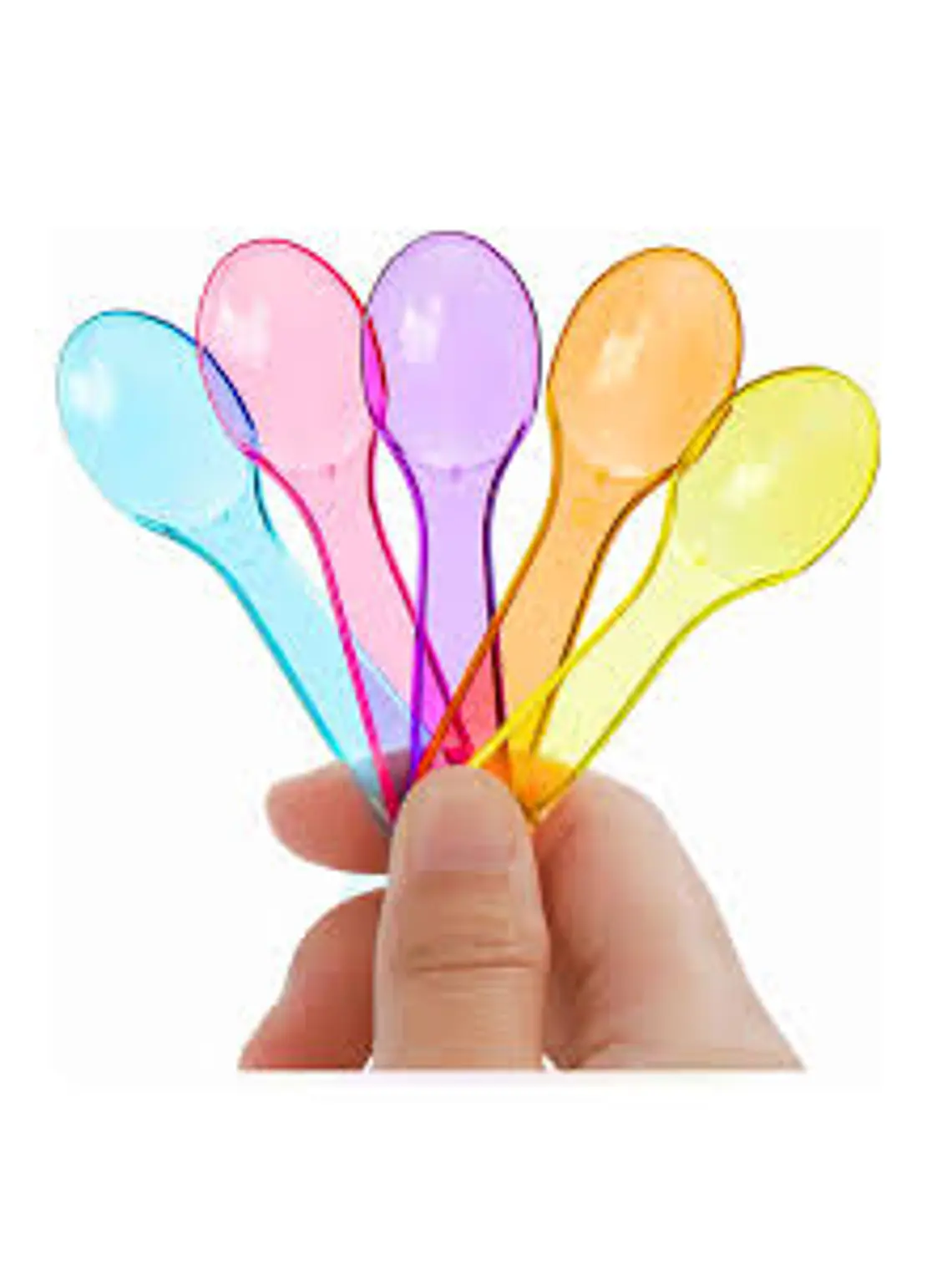 Cucharitas plásticas para helados 50 unidades color a elección 3