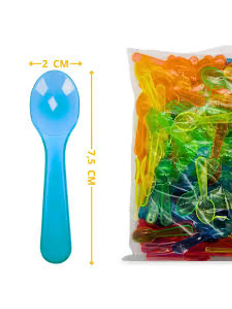 Cucharitas plásticas para helados 50 unidades color a elección 4