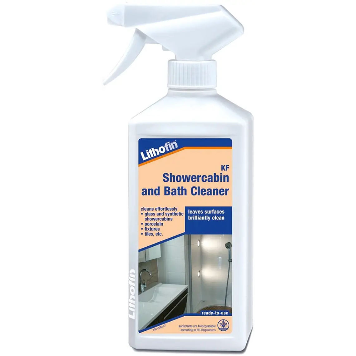 Limpiador Antisarro para Duchas y Baños - Lithofin KF Showercabin and Bath Cleaner 500cc 1