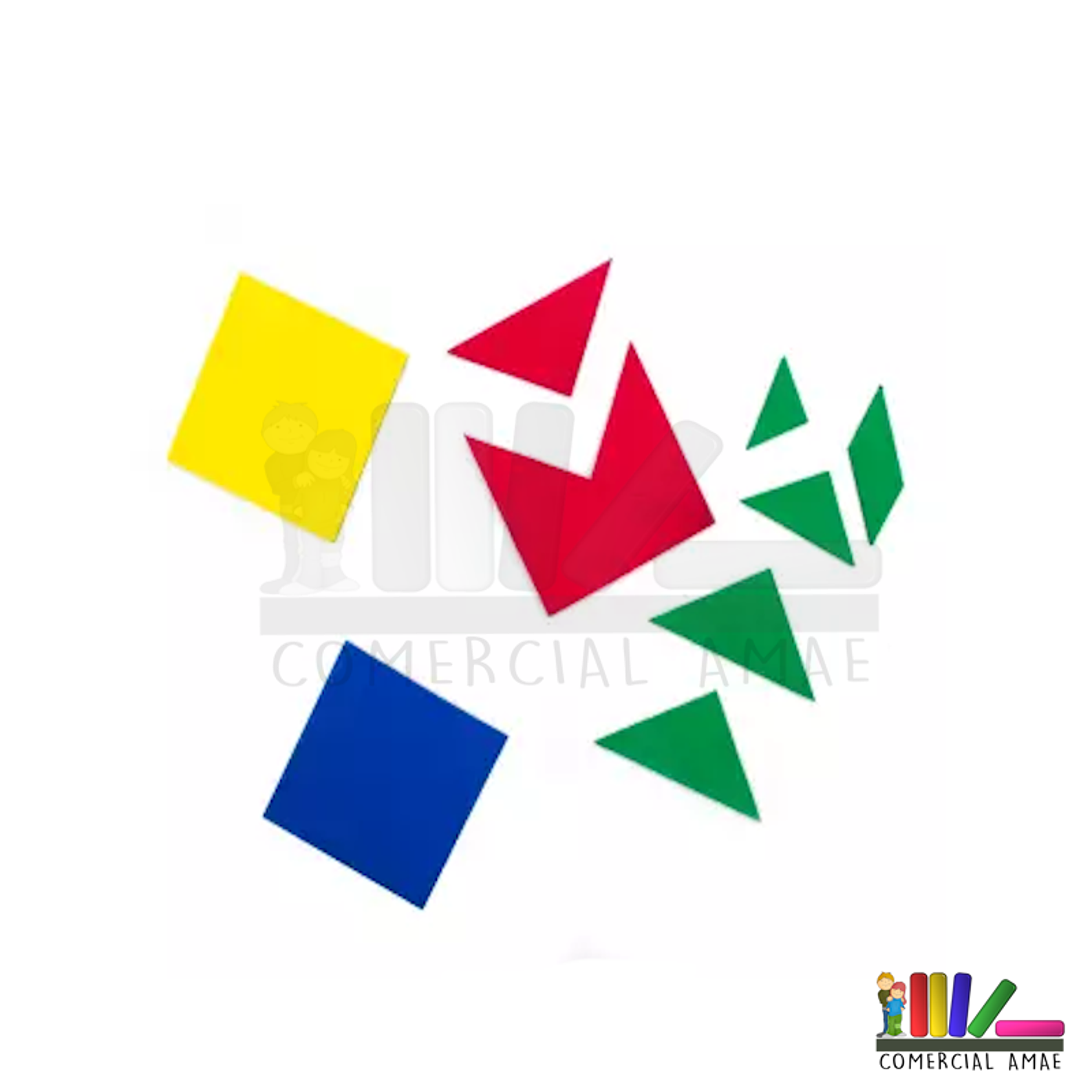 TANGRAMA PLASTICO 5 JUEGOS 35 PIEZAS 1