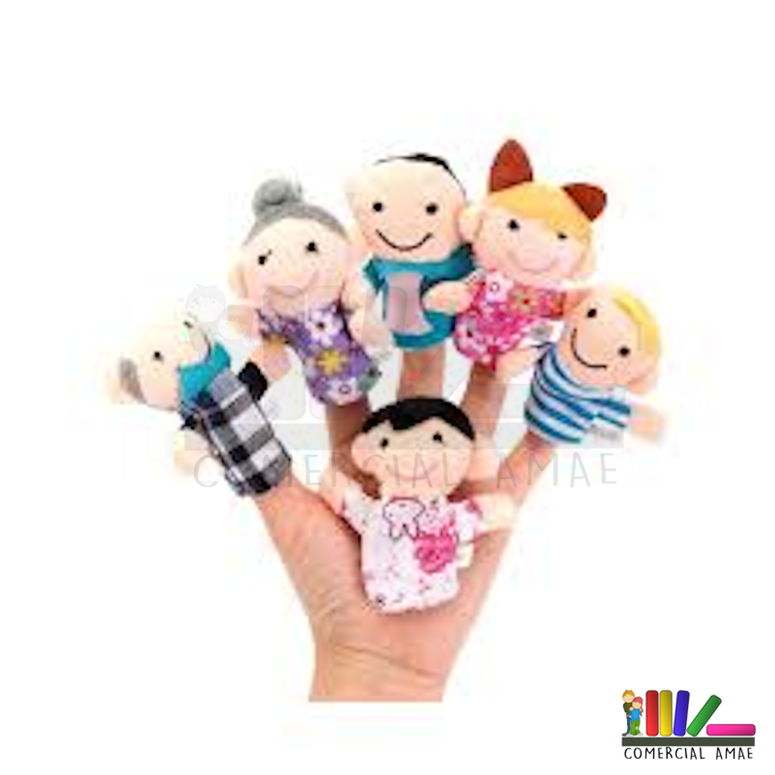 TÍTERES DE DEDOS LA FAMILIA 6 UNIDADES 1