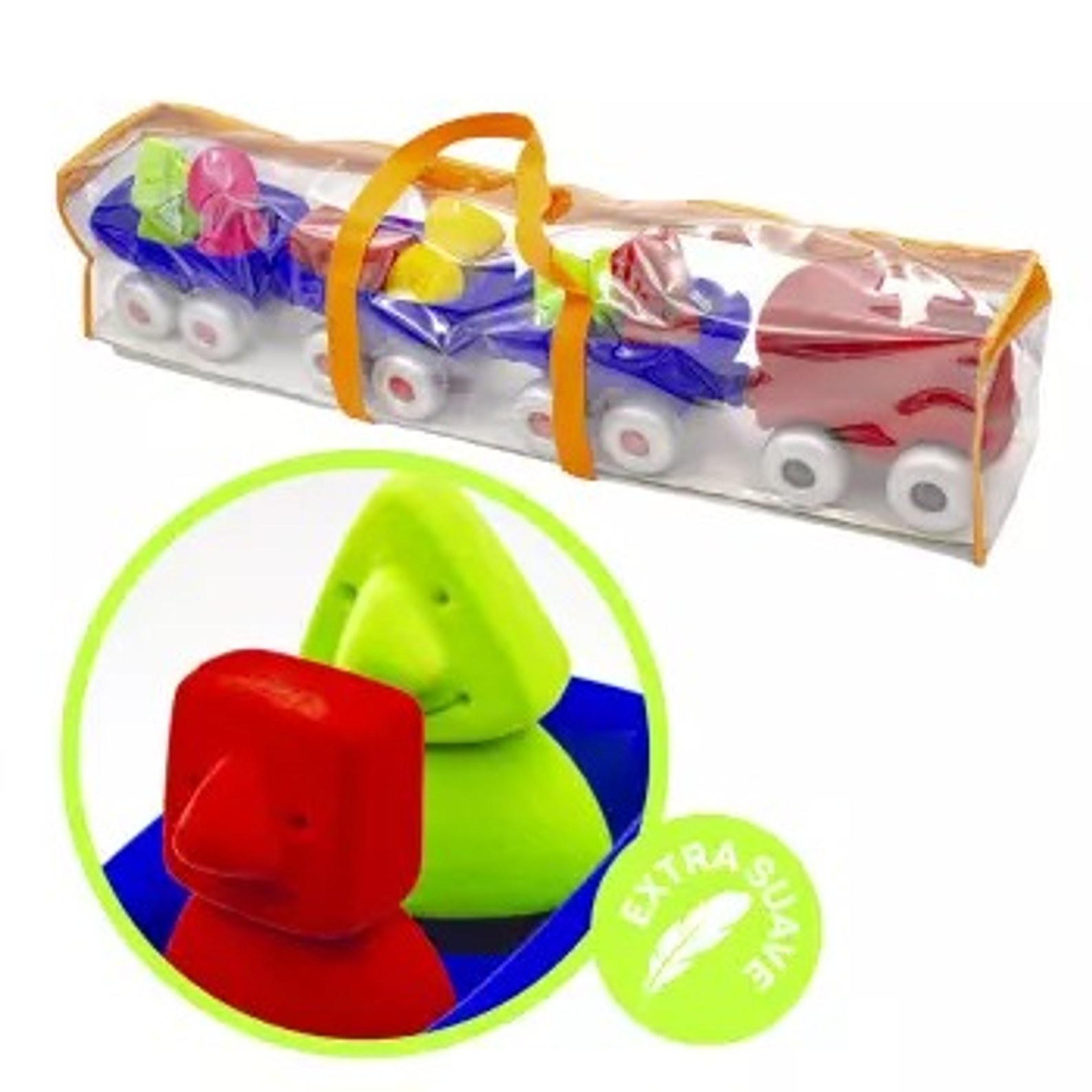 TREN CON CARROS Y PERSONAJES RUBBABU SOFT 2