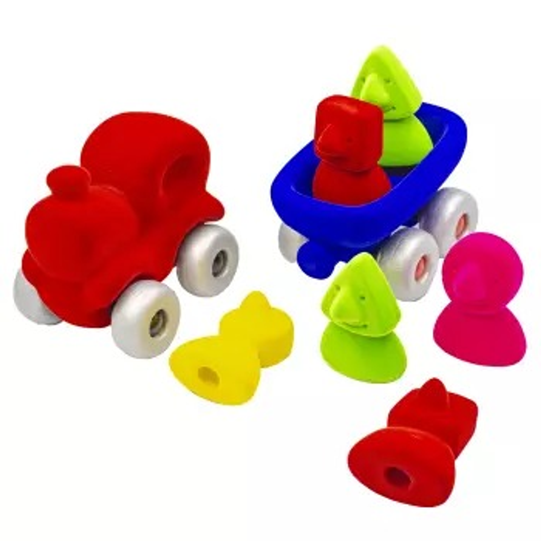 TREN CON CARROS Y PERSONAJES RUBBABU SOFT 3