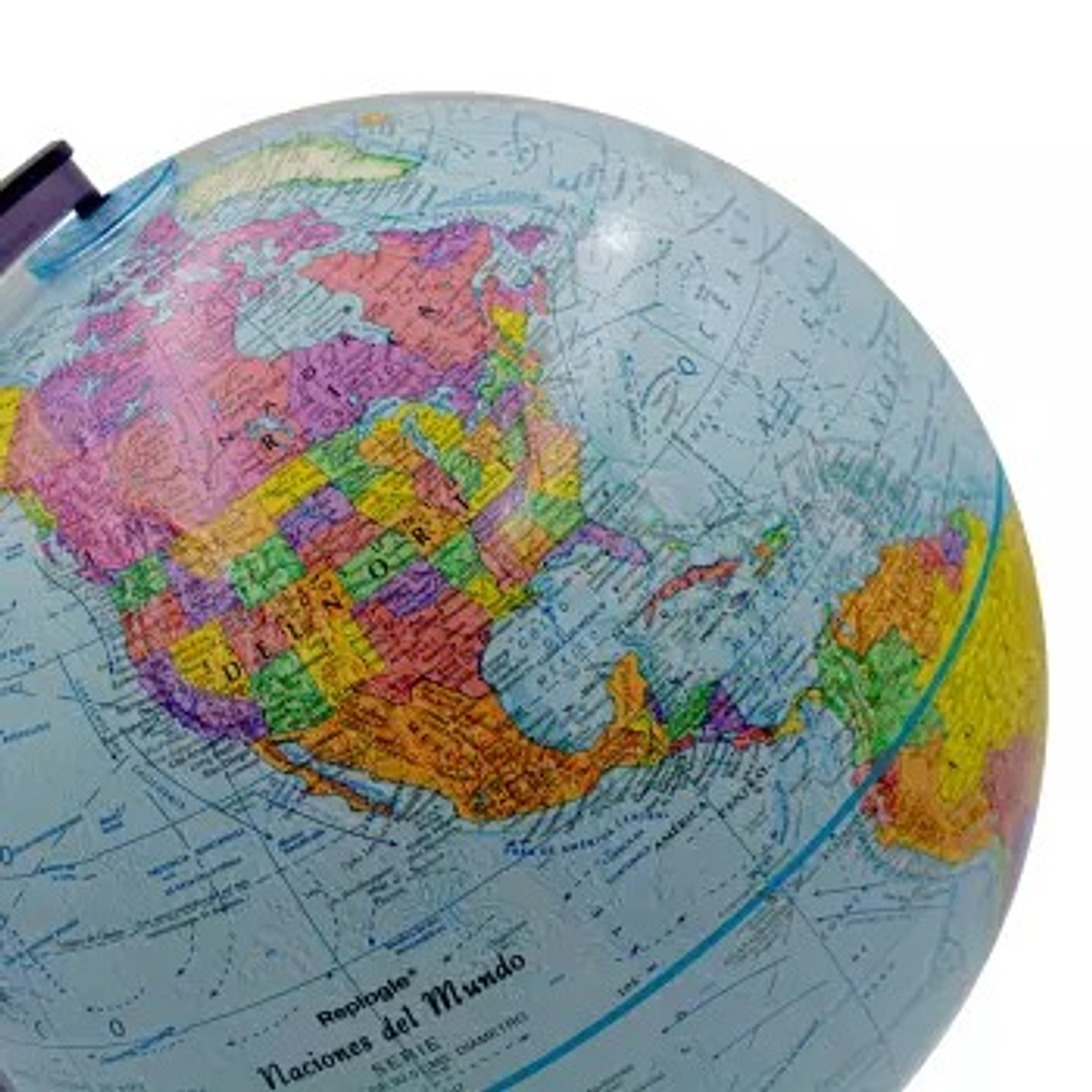 GLOBO TERRÁQUEO AZUL BASE Y ARCO PLÁSTICO 30 CM 2