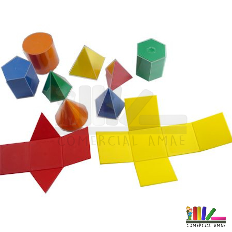 CUERPOS GEOMETRICOS PLEGABLES ACRILICO 10 PIEZAS