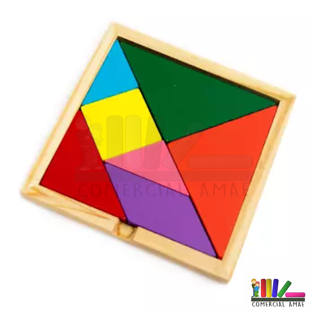 TANGRAMA DE MADERA COLOR CON BASE 1