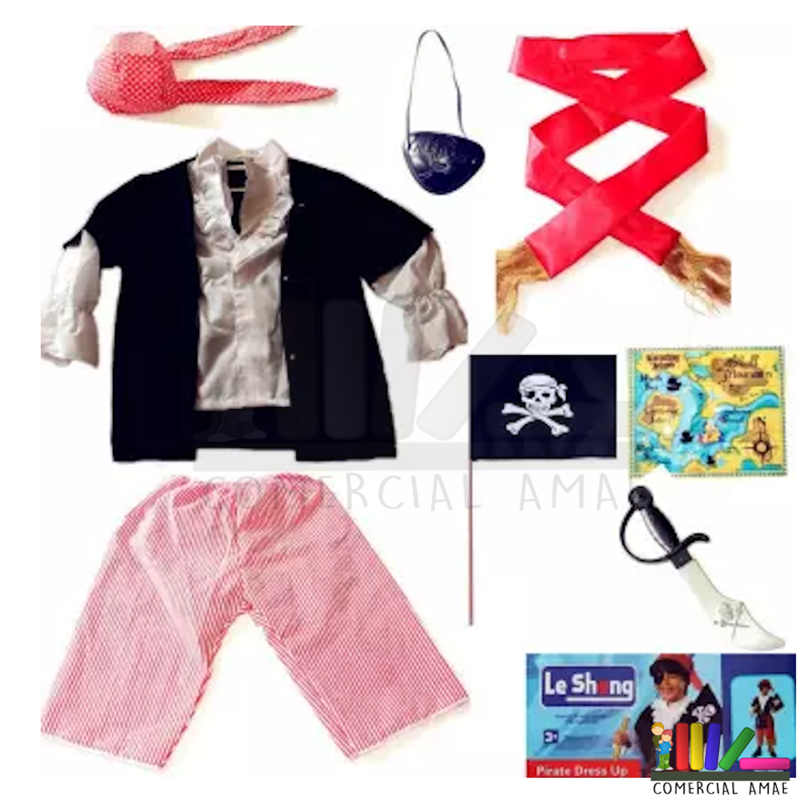 DISFRAZ PIRATA CON ACCESORIOS 1