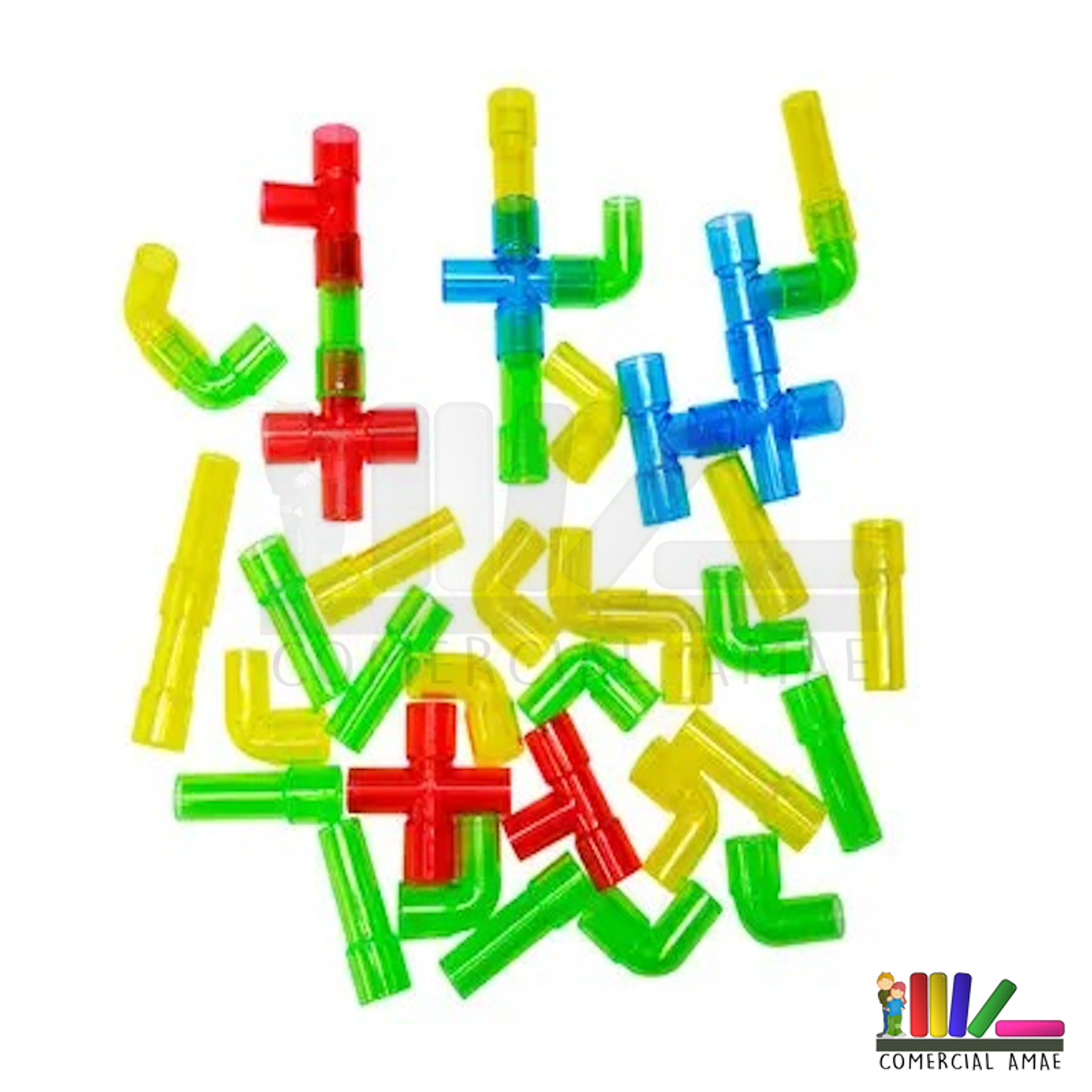 TUBOS DE CONSTRUCCIÓN TRASLÚCIDOS 40 PIEZAS 1