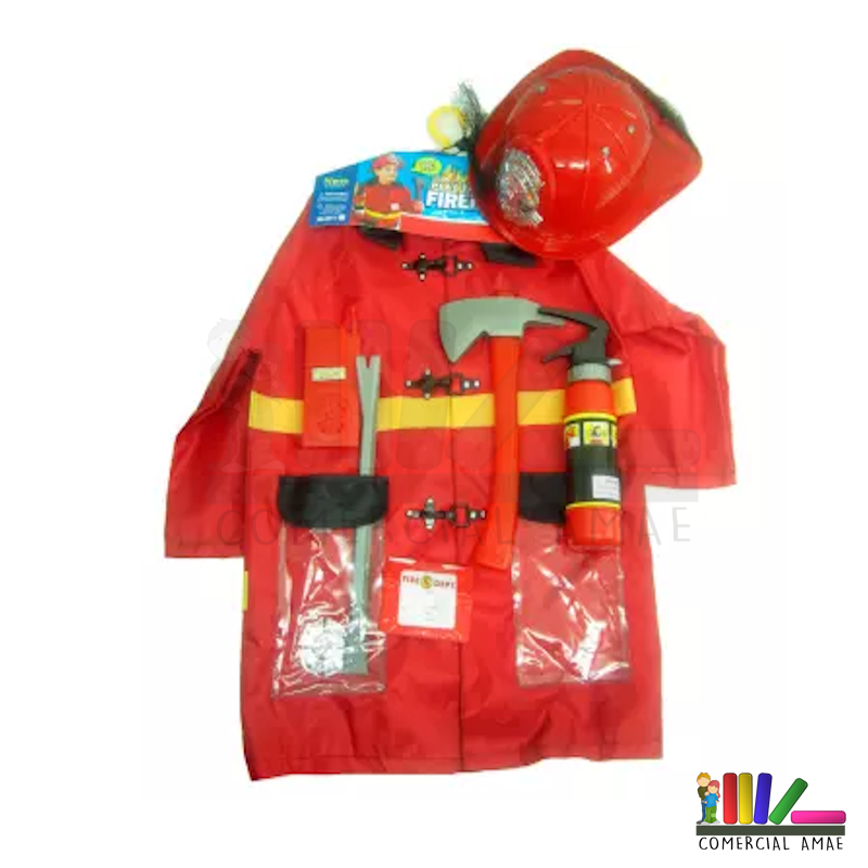 DISFRAZ DE BOMBERO CON ACCESORIOS