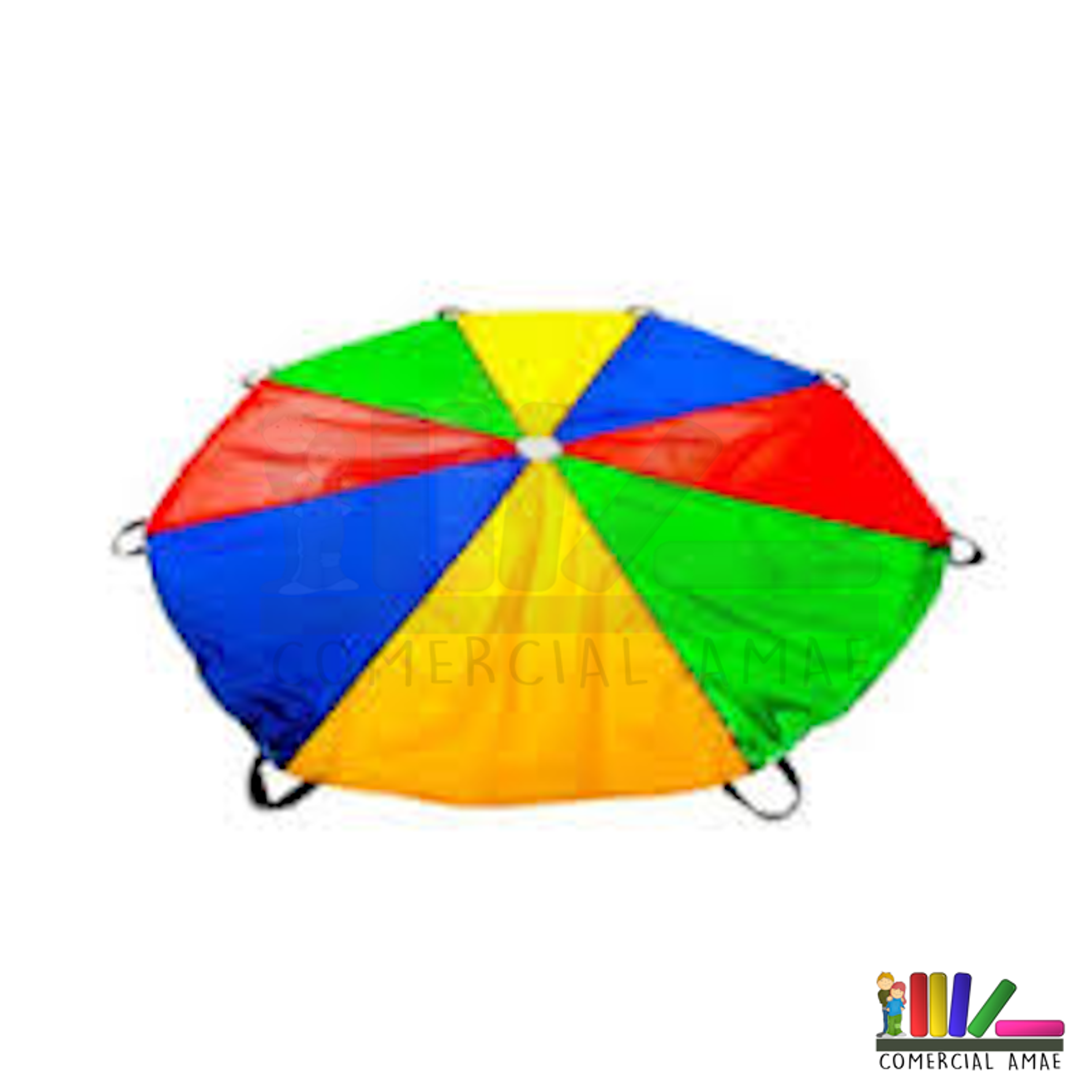 PARACAIDAS ARCOIRIS 360 CM CON 8 MANILLAS 1