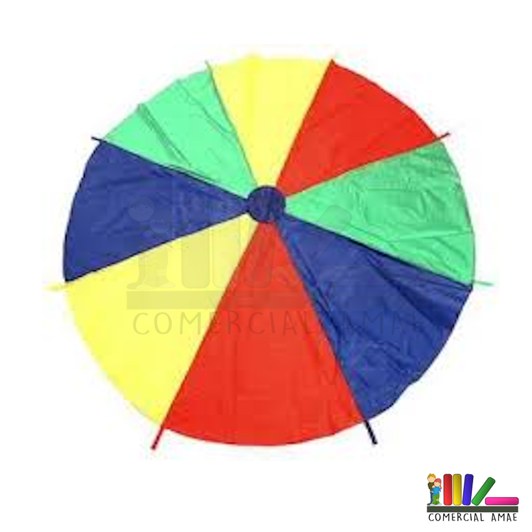 PARACAÍDAS ARCOÍRIS 200 CM CON 8 MANILLAS 1