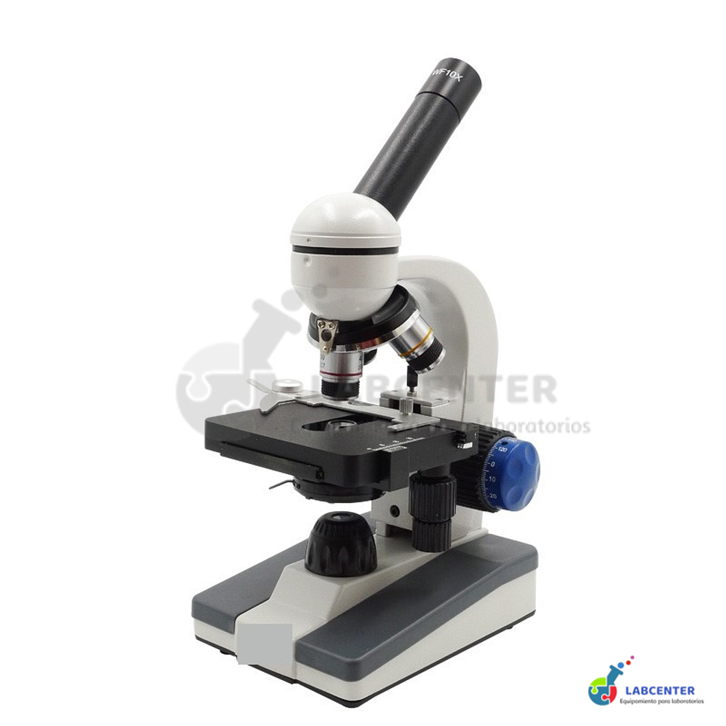 MICROSCOPIO BIOLOGICO MONOCULAR 3 OBJETIVOS PLATINA MECANICA 1