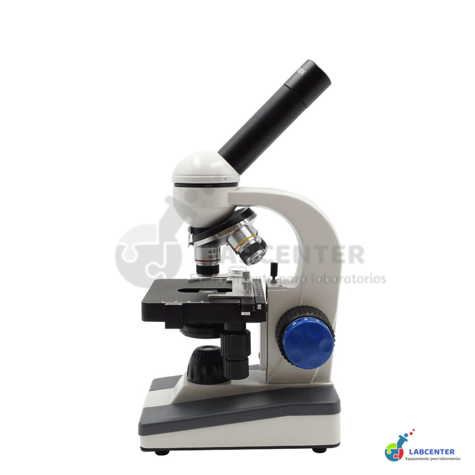 MICROSCOPIO BIOLOGICO MONOCULAR 3 OBJETIVOS PLATINA MECANICA 4