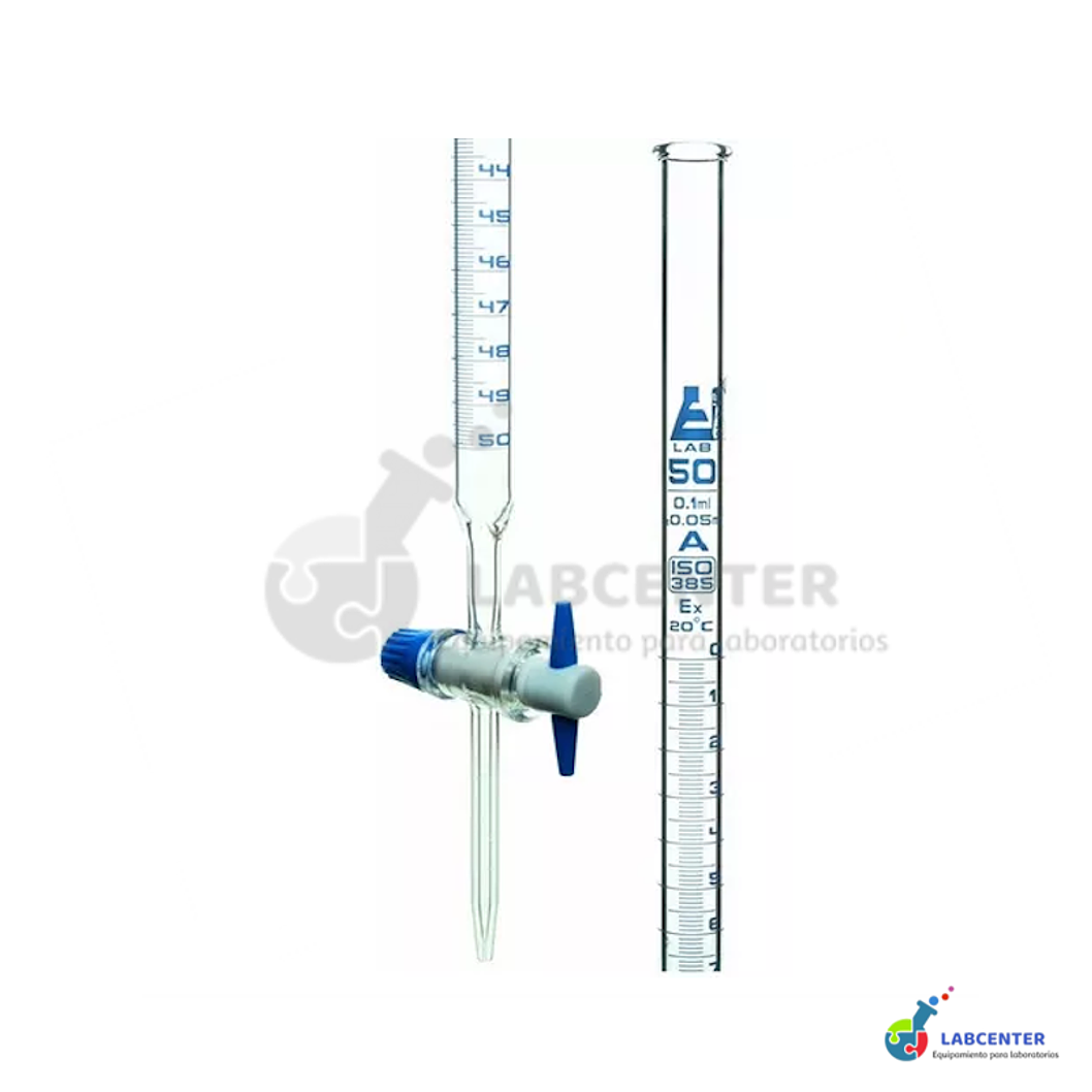 BURETA RECTA CON LLAVE 25 ML 1