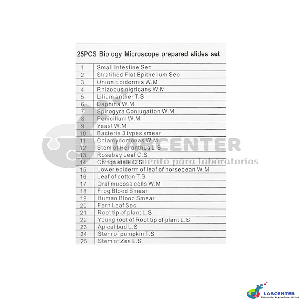 Set de 25 Portaobjetos Preparados para Microscopio 4