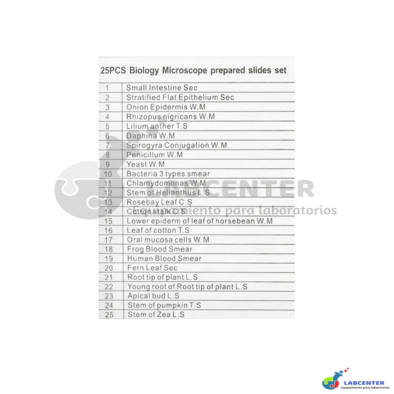Set de 25 Portaobjetos Preparados para Microscopio 4