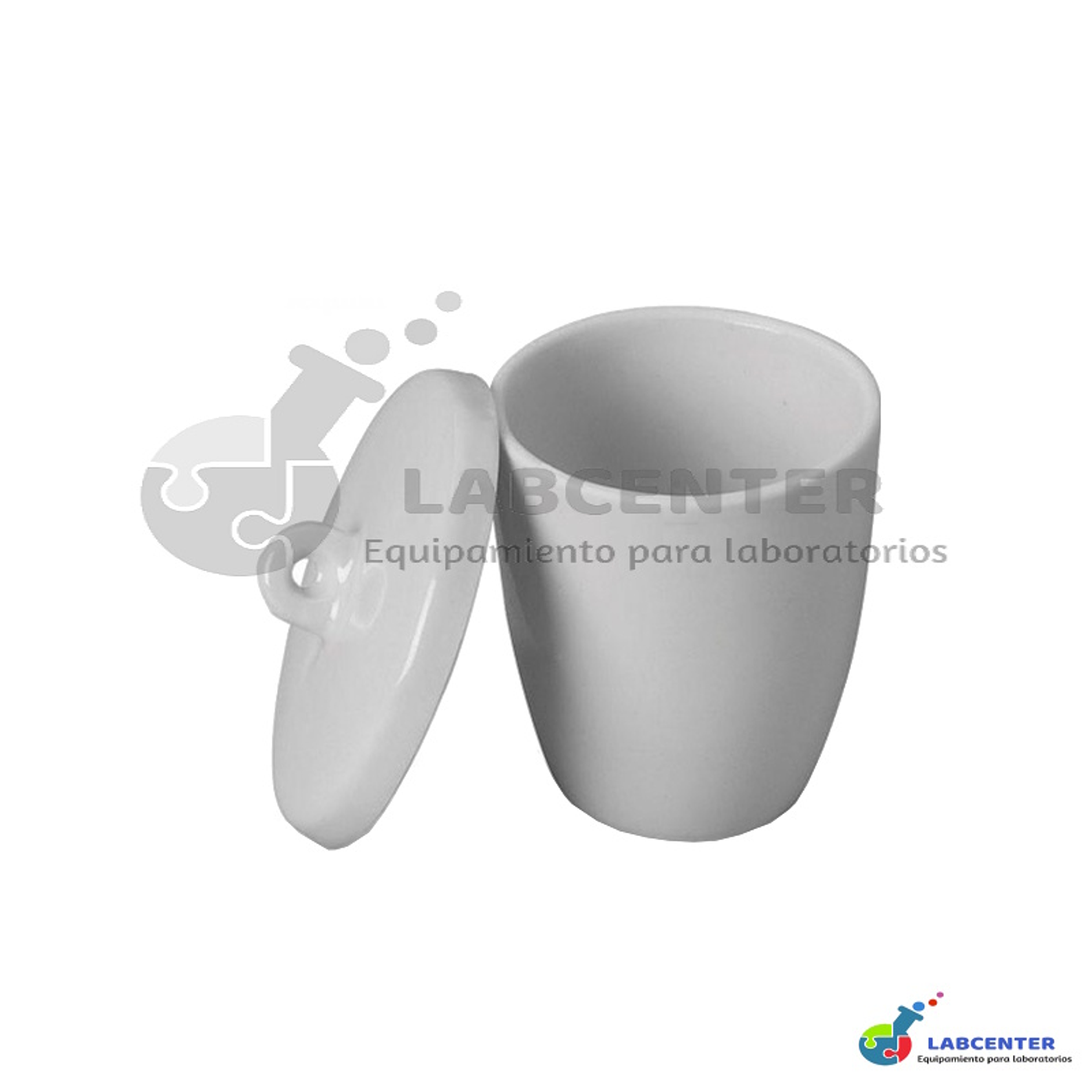 CRISOL DE PORCELANA PARED MEDIANA CON TAPA 50 ML 1