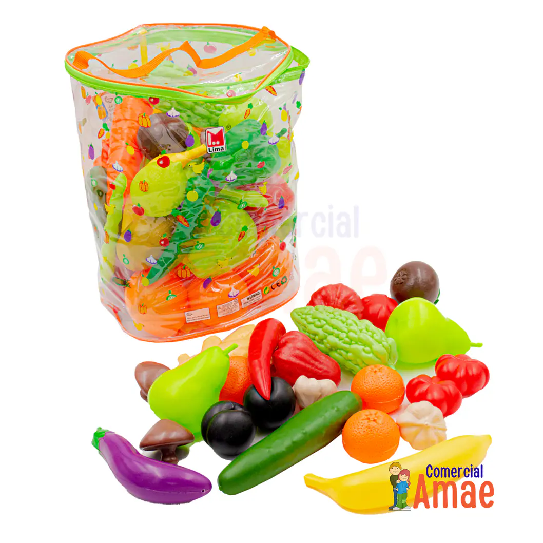 FRUTAS Y VERDURAS PLÁSTICAS 59 PIEZAS 1