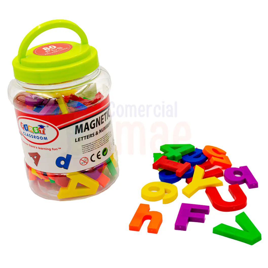 LETRAS Y NÚMEROS MAGNÉTICOS 80 PIEZAS 1