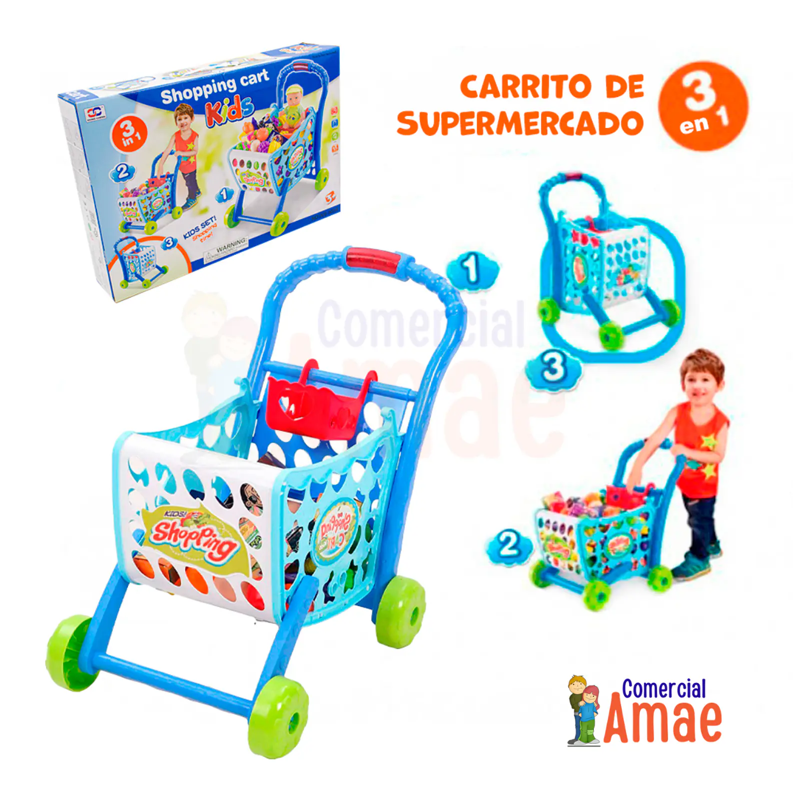 CARRO DE SUPERMERCADO CON ACCESORIOS 1