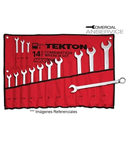 Juego llave punta y corona, 14 piezas en Pulgadas 3/8" - 1.1/4", #1937, Tekton ﻿﻿﻿**Producto sin IVA incluido﻿﻿